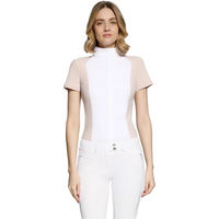 Produktbild von Samshield Gretta Metal Dots Turnierpolo Damen Reitshirt Weiß Rosa Größe S