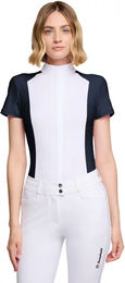 Samshield Gretta Turnierpolo Damen aus recycelten Fasern Blau Weiß – Bild 1 von 1