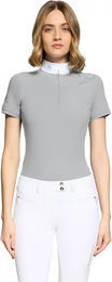 Samshield Lea Crystal Ferna Turnierpolo Damen kurzarm Grau XS – Bild 1 von 2