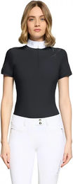 Produktbild von Samshield Lea Crystal Ferna Turnierpolo Damen Schwarz XL