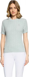 Produktbild von Samshield Lidy Damen Pullover aus Baumwolle mit Rundhalsausschnitt und kurzen Ärmeln Grün 2XS
