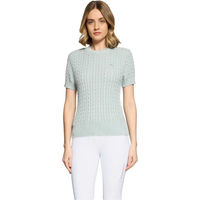 Produktbild von Samshield Lidy Damen Pullover aus Baumwolle mit Rundhalsausschnitt und kurzen Ärmeln Grün 2XS