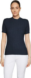 Produktbild von Samshield Lidy Damen Pullover mit Rundhalsausschnitt und kurzen Ärmeln aus Baumwolle Blau Größe L