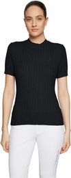 Produktbild von Samshield Lidy Damen Pullover mit Rundhalsausschnitt und kurzen Ärmeln aus Baumwolle Schwarz Größe S