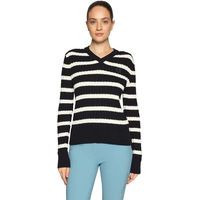 Produktbild von Samshield Lisa Twisted Damen Pullover mit V-Ausschnitt aus Baumwolle Blau Bunt XS