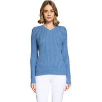 Produktbild von Samshield Lisa Twisted Damen Pullover mit V-Ausschnitt aus Baumwolle Blau Größe L
