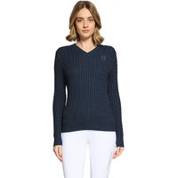 Produktbild von Samshield Lisa Twisted Damen Pullover mit V-Ausschnitt aus Baumwolle Blau XL