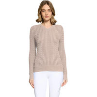 Produktbild von Samshield Lisa Twisted Damen Pullover mit V-Ausschnitt aus Baumwolle in Rosa oder Beige Größe XS