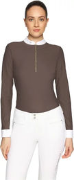 Produktbild von Samshield Lou Turnierpolo Damen mit langen Ärmeln Braun Größe M