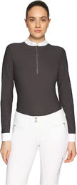 Produktbild von Samshield Lou Turnierpolo Damen mit langen Ärmeln Braun XL