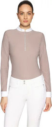 Produktbild von Samshield Lou Turnierpolo Damen mit langen Ärmeln Rosa Beige XL