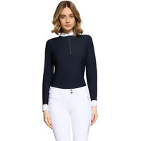Produktbild von Samshield Lou Turnierpolo mit langen Ärmeln für Damen in Blau oder Schwarz Größe XL