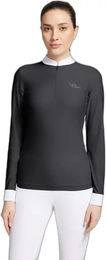 Produktbild von Samshield Louison Air Reitshirt Damen mit langen Ärmeln für den Sommer in Blau oder Schwarz Größe XS