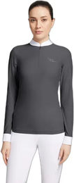 Produktbild von Samshield Louison Air Reitshirt Damen mit langen Ärmeln für den Sommer in Schwarz oder Grau