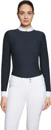 Produktbild von Samshield Louison Turnierpolo Damen mit langen Ärmeln Blau Größe L
