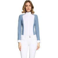 Produktbild von Samshield Lucia Metal Dots Turnierpolo Damen mit langen Ärmeln Weiß Blau XL