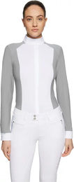 Produktbild von Samshield Lucia Metal Dots Turnierpolo Damen mit langen Ärmeln Weiß Grau XL