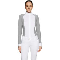 Produktbild von Samshield Lucia Metal Dots Turnierpolo Damen mit langen Ärmeln Weiß Grau XS
