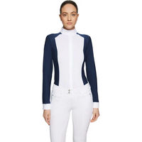 Produktbild von Samshield Lucia Metal Dots Turnierpolo mit langen Ärmeln für Damen in Weiß und Blau Größe XS