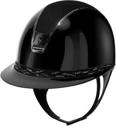 Samshield Miss Shield 2.0 Shadow Glossy Flower Swarovski Reithelm für Damen in Schwarz Größe L – Bild 1 von 3