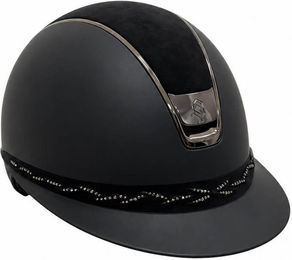Samshield Miss Shield 2.0 Shadowmatt Flower Swarovski Reithelm Schwarz Größe M 55-58 – Bild 1 von 1