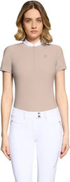 Produktbild von Samshield Philae Air Turnierpolo Damen Reitshirt Oeko-Tex Rosa Beige 2XS
