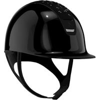 Produktbild von Samshield Reithelm 2.0 Black Shadowglossy Top Crystal Leaf Trim mit Blason Matt Black Grösse M
