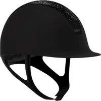 Produktbild von Samshield Reithelm 2.0 Black Shadowmatt mit Crystal Fabric Trim und Blason in Matt Black Größe L