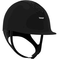 Produktbild von Samshield Reithelm 2.0 Black Shadowmatt mit Crystal Fabric Trim und Blason Matt Black Grösse L