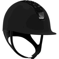 Produktbild von Samshield Reithelm 2.0 Black Shadowmatt mit Crystal Leaf Trim und Chrome Blason Größe S