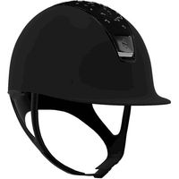 Produktbild von Samshield Reithelm 2.0 Black Shadowmatt Top Crystal Leaf Trim mit Blason Black Chrome Grösse L