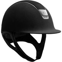 Produktbild von Samshield Reithelm 2.0 Premium Alcantara mit Dressurausschnitt in Schwarz und Silber Grösse M