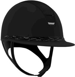 Samshield Reithelm Miss Shield 2.0 Black Matt mit Alcantara Frontal Band Flower Swarowski Trim und Blason Größe B – Bild 1 von 1
