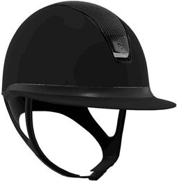 Samshield Reithelm Miss Shield 2.0 Black mit Frontal Band Shimmer Leather Trim und Blason Black Chrome in Größe S – Bild 1 von 1
