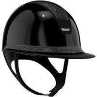 Produktbild von Samshield Reithelm Miss Shield 2.0 Black SG mit Frontal Band Ultra Fine Rocks Trim und Blason Matt Black Grösse L in Schwarz