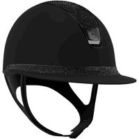 Produktbild von Samshield Reithelm Miss Shield 2.0 Black Shadowmatt mit Frontal Band CrFabric Trim und Blason Black Chrome Schwarz XL