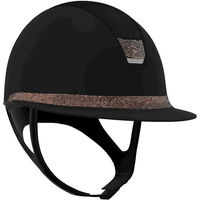 Produktbild von Samshield Reithelm Miss Shield 2.0 Black SM Top Alcantara Blason Crystal Fabric Rose Gold Trim Matt Black Größe L