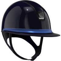 Produktbild von Samshield Reithelm Miss Shield 2.0 Blue für Damen mit Leder Trim und Chrome Black Details in Größe L
