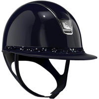 Produktbild von Samshield Reithelm Miss Shield 2.0 Blue mit Swarovski Schmuckverzierung und Blason Chrome Grösse L