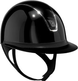 Samshield Reithelm Miss Shield 2.0 für Damen in Schwarz mit Lederbesatz und Chrome Silver Blason Größe S – Bild 1 von 1