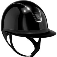 Produktbild von Samshield Reithelm Miss Shield 2.0 für Damen in Schwarz mit Lederbesatz und Chrome Silver Blason Größe S