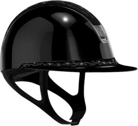 Samshield Reithelm Miss Shield 2.0 Glossy Black mit FB Cherry Blossom Black Trim und Blason Black Chrome Konfiguration Größe M – Bild 1 von 1