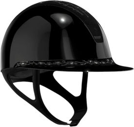 Samshield Reithelm Miss Shield 2.0 Glossy Black mit FB Cherry Blossom Black Trim und Blason Matt Black Konfiguration L – Bild 1 von 1