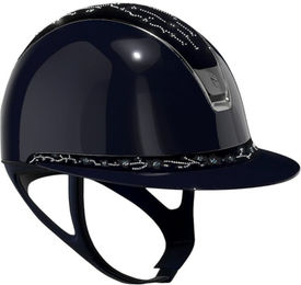 Samshield Reithelm Miss Shield 2.0 Glossy Blue Top mit FB Cherry Blossom Navy Trim und Blason Black Chrome Konfiguration S – Bild 1 von 1