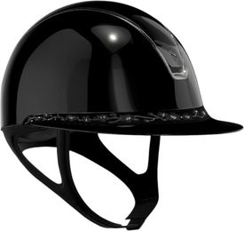 Samshield Reithelm Miss Shield 2.0 SG Black FB Cherry Blossom Black Trim mit Blason Black Chrome Konfiguration Größe L mit Dressurausschnitt – Bild 1 von 1