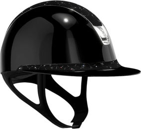 Samshield Reithelm Miss Shield 2.0 SG Black Top mit FB Floral Trim und Blason Chrome Silver Konfiguration S mit Dressurausschnitt – Bild 1 von 1