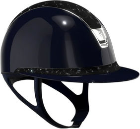 Samshield Reithelm Miss Shield 2.0 SG Blue Top mit FB Floral Trim und Blason Chrome Silver Konfiguration S mit Dressurausschnitt – Bild 1 von 1