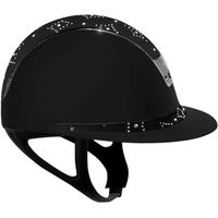 Produktbild von Samshield Reithelm Miss Shield 2.0 Shadow Black Top mit FB Celestial Crystal Black Trim und Blason Black Chrome Konfiguration S