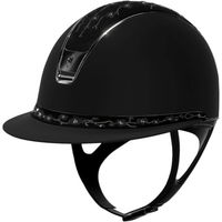 Produktbild von Samshield Reithelm Miss Shield 2.0 Shadow Black Top mit FB Cherry Blossom Black Trim und Blason Black Chrome Konfiguration Größe L