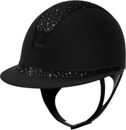 Samshield Reithelm Miss Shield 2.0 ShadowMatt Black mit FB Crystal Rain Trim und Blason Matt Black Konfiguration L mit Dressurausschnitt – Bild 1 von 1